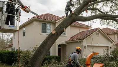 Emergency tree removal crew clearing storm damage in Albany, NY