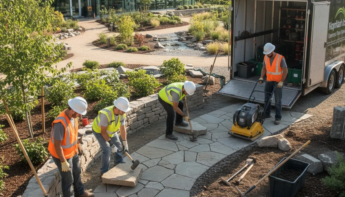 Tree service team providing landscape design in Albany, NY for local property conditions