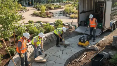 Tree service team providing landscape design in Albany, NY for local property conditions