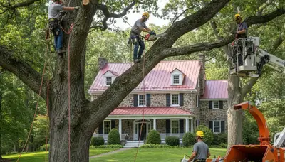 Tree service crew in Albany, NY providing professional tree care and removal services
