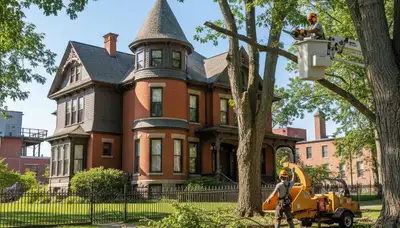 Tree service crew in Albany, NY, providing professional tree removal and trimming services