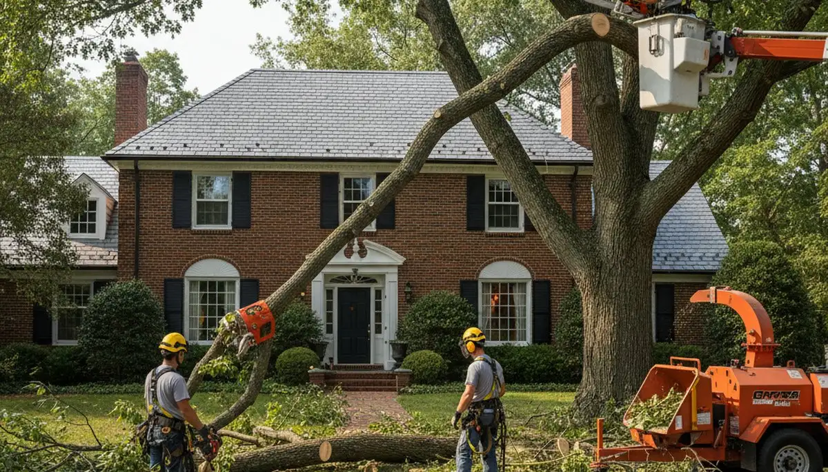 Tree service crew in Albany, NY providing professional tree removal and trimming services