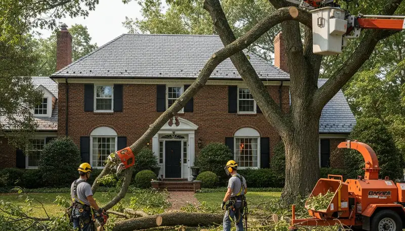 Tree service crew in Albany, NY providing professional tree removal and trimming services