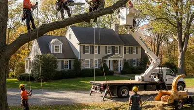 Tree service crew in Albany, NY providing professional tree removal and trimming