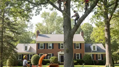 Tree service crew in Albany, NY providing professional tree trimming and removal services