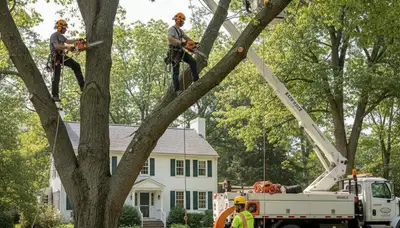 Tree service crew in Albany, NY providing professional tree trimming and removal services