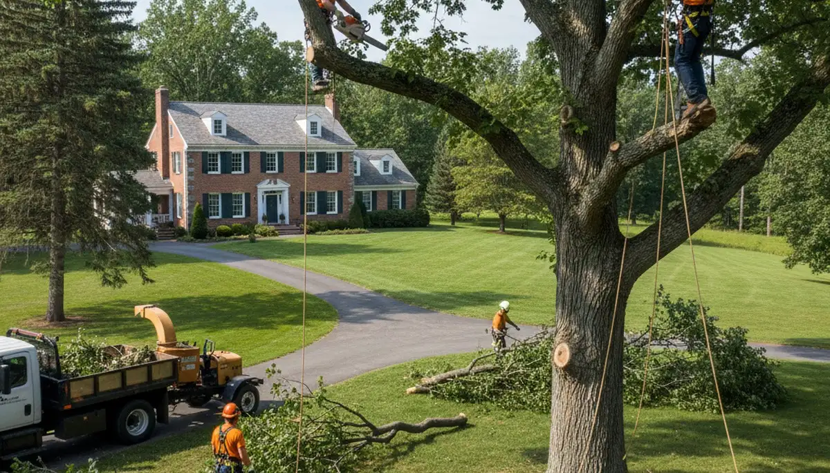 Tree service crew in Albany, NY providing professional tree trimming and removal services