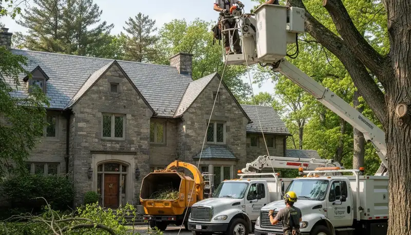 Tree service crew in Albany, NY providing professional tree trimming and removal services