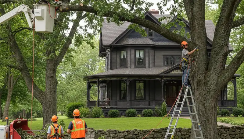 Tree service crew in Albany, NY providing expert tree trimming and removal for local properties