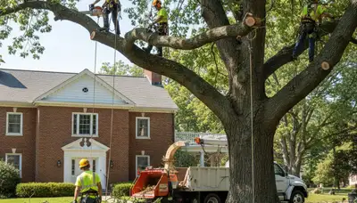 Tree service crew in Albany, NY handling professional tree removal and trimming