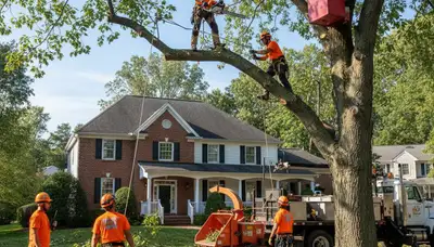 Tree service crew in Albany, NY providing professional tree removal and pruning