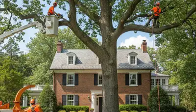 Albany, NY tree service crew provides professional tree trimming and removal for local properties