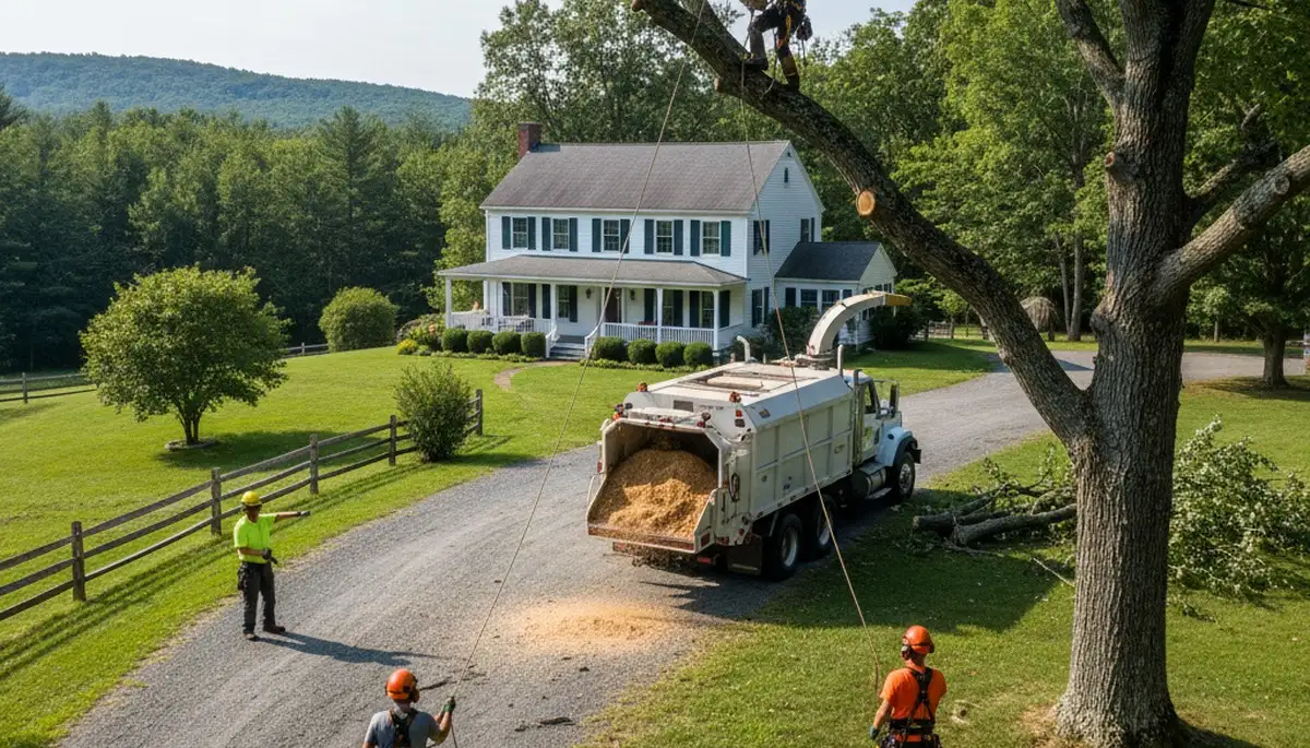 Tree service crew in Albany, NY providing professional tree removal and trimming services