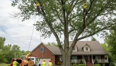 Tree service crew in Albany, NY providing professional tree trimming and removal services