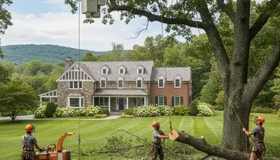 Tree service crew in Albany, NY providing professional tree trimming and removal services