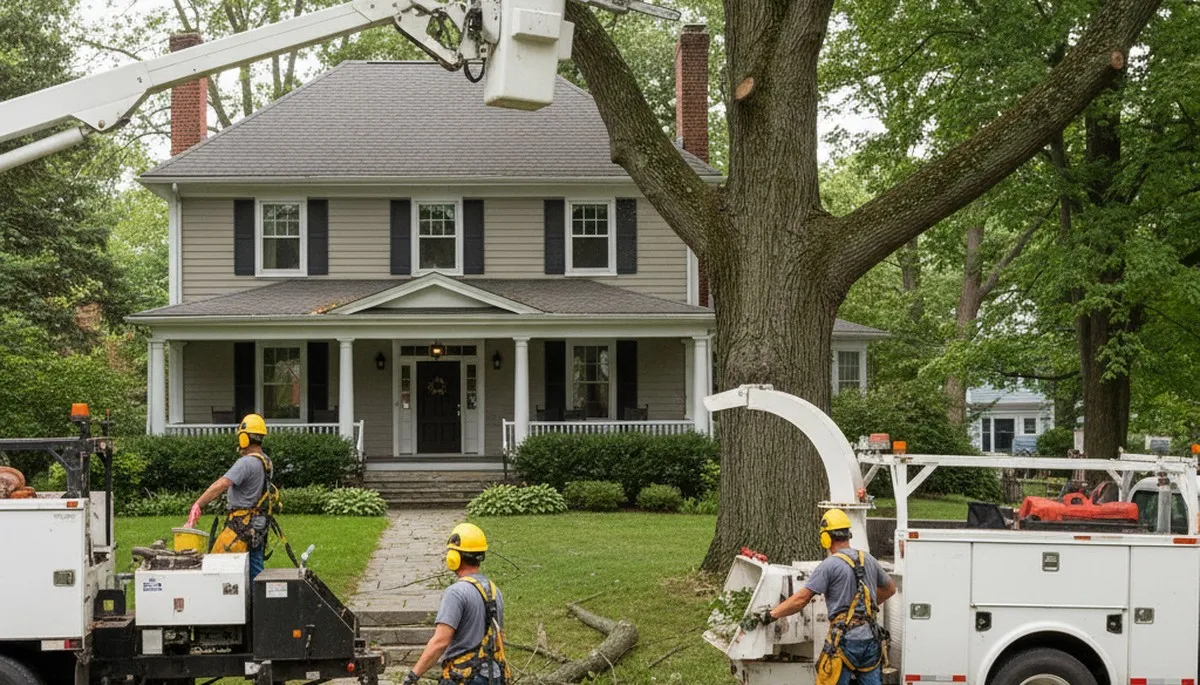 Tree service crew in Albany, NY providing professional tree care and removal for local properties