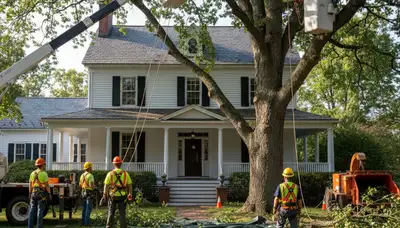 Tree service crew in Albany, NY providing safe tree removal and trimming