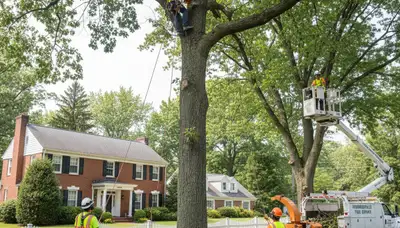 Tree service crew in Albany, NY providing professional tree trimming and removal services