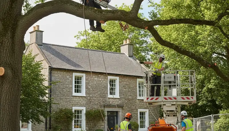 Tree service crew in Albany, NY providing professional tree removal and trimming services