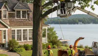 Tree service crew in Albany, NY handling professional tree removal and trimming