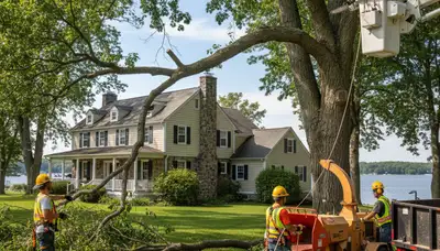 Tree service crew in Albany, NY providing professional tree removal and trimming services